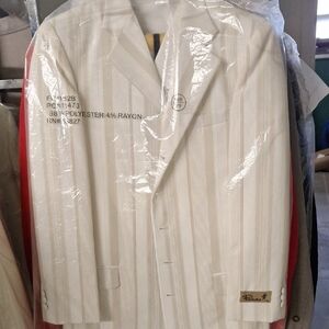 FALCONE Beige Pinstripe Suit  3 Piece